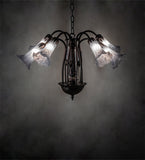26"W Tiffany Pond Lily 7 Lt Chandelier