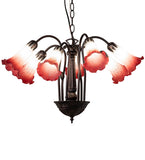 24"W Tiffany Pond Lily 7 Lt Chandelier