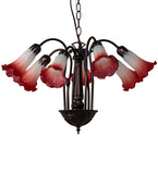 24"W Tiffany Pond Lily 7 Lt Chandelier