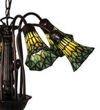 24"W Tiffany Pond Lily 7 Lt Chandelier