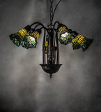 24"W Tiffany Pond Lily 7 Lt Chandelier