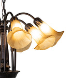 26"W Tiffany Pond Lily 7 Light Chandelier