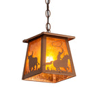 7"Sq Cowboy & Steer Pendant