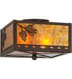 10"Sq Diamond Mission Winter Pine Flushmount