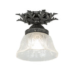 8.5"W Fancy Floral W/Summer Wheat Flushmount