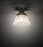 8.5"W Fancy Floral W/Summer Wheat Flushmount