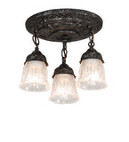 12"W Summer Wheat 3 Light Semi-Flushmount