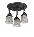 12"W Summer Wheat 3 Light Semi-Flushmount