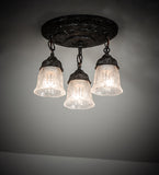 12"W Summer Wheat 3 Light Semi-Flushmount
