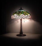 22"H Cabbage Rose Table Lamp