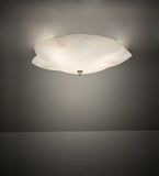 16"W Metro White Iridescent Organic Flushmount