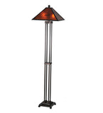 62"H Van Erp Mission Amber Mica Floor Lamp