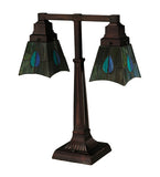 19.5"H Tiffany Mackintosh Leaf Mission 2 Arm Desk Lamp