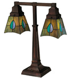 19.5"H Tiffany Mackintosh Leaf Mission 2 Arm Desk Lamp