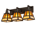 24"W "T" Mission 3 L Vanity Light