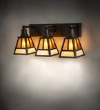 24"W "T" Mission 3 L Vanity Light