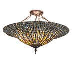 24"W Tiffany Lotus Leaf Semi-Flushmount