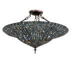 24"W Tiffany Lotus Leaf Semi-Flushmount