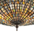 24"W Tiffany Lotus Leaf Semi-Flushmount