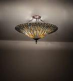 24"W Tiffany Lotus Leaf Semi-Flushmount