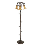 58"H Amber Pond Lily 3 Lt Floor Lamp