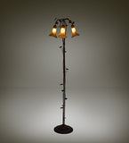 58"H Amber Pond Lily 3 Lt Floor Lamp