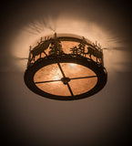 16"W Elk At Dusk Wildlife Flushmount