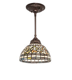 8"W Tiffany Turning Leaf Mini Pendant