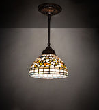 8"W Tiffany Turning Leaf Mini Pendant