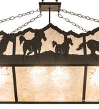 54"L Running Horses Oblong Inverted Pendant