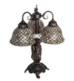 23"H Tiffany Fishscale 3 Lt Table Lamp