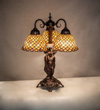 23"H Tiffany Fishscale 3 Lt Table Lamp