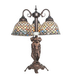 23"H Tiffany Fishscale 3 Lt Table Lamp