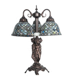 23"H Tiffany Fishscale 3 Lt Table Lamp