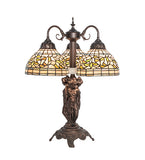 23"H Tiffany Turning Leaf 3 Lt Table Lamp