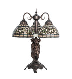 23"H Tiffany Turning Leaf 3 Lt Table Lamp