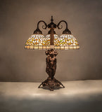 23"H Tiffany Turning Leaf 3 Lt Table Lamp
