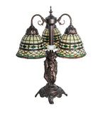 23"H Tiffany Roman 3 Lt Table Lamp