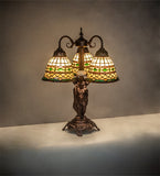 23"H Tiffany Roman 3 Lt Table Lamp