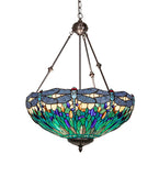 22"W Tiffany Hanginghead Dragonfly Inverted Pendant