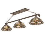 69"L Fleur-de-lis 3 Lt Oblong Pendant