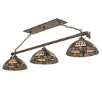 69"L Fleur-de-lis 3 Lt Oblong Pendant