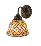 8"W Tiffany Fishscale Wall Sconce