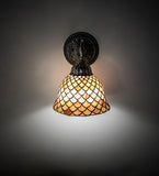 8"W Tiffany Fishscale Wall Sconce