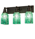 24"W Metro Fusion Seaglass 3 Lt Draped Vanity Light
