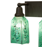 24"W Metro Fusion Seaglass 3 Lt Draped Vanity Light