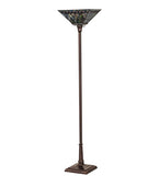 70"H Tiffany Jeweled Peacock Torchiere
