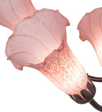 24"W Pond Lily Pink 7 Lt Chandelier