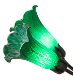 24"W Green Tiffany Pond Lily 7 Lt Chandelier