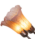 24"W Amber/Purple Tiffany Pond Lily 7 Lt Chandelier